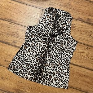 WHBM Cheetah Print Silk Tank Top Size M
